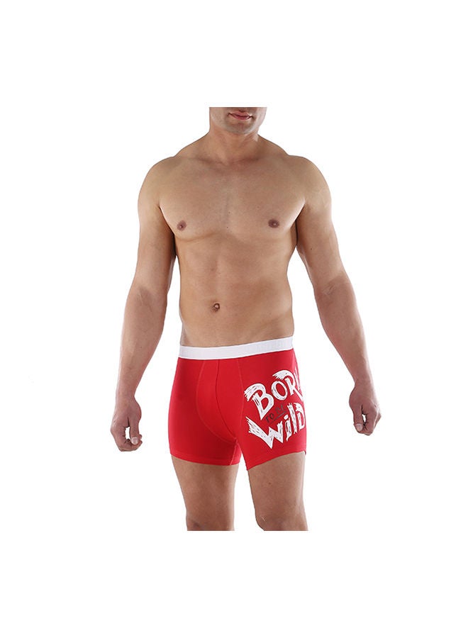 embrator Boxers Half Short Printed White-Red