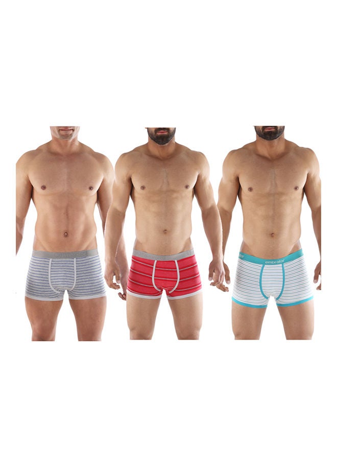 Striped Half Shorts Pack Of 3 Multicolour