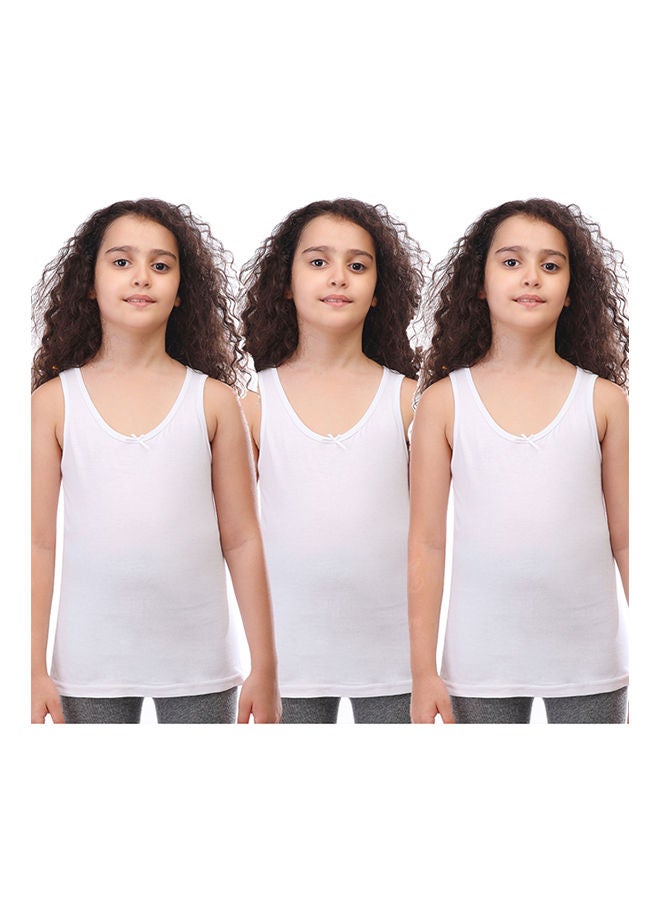 Sleevless Cotton Undershirts Pack Of 3 White