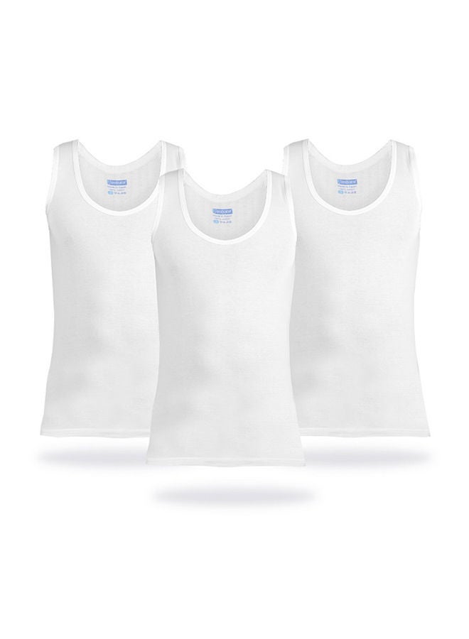 embrator Sleevless Cotton Undershirts Pack Of 3 White