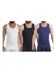 Sleevless Cotton Undershirts Derby Pack Of 3 Multicolour