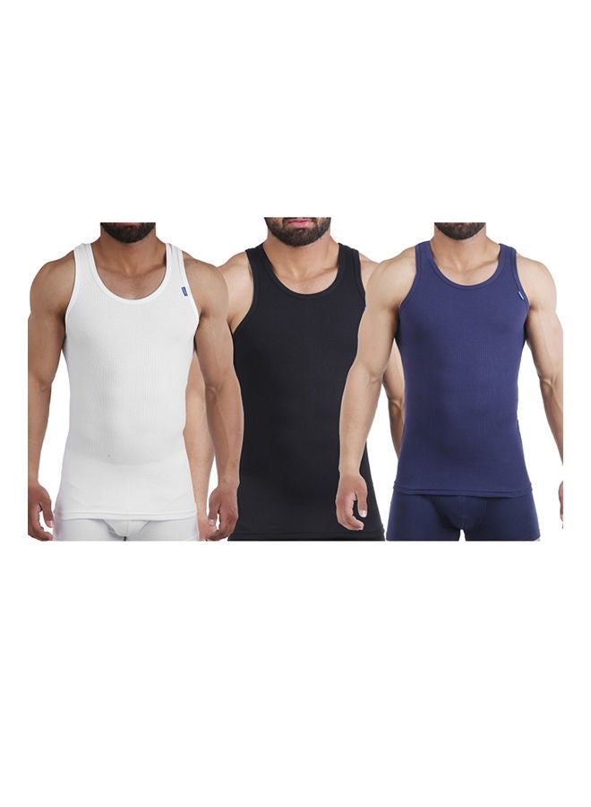 embrator - Sleevless Cotton Undershirts Derby Pack Of 3 Multicolour - Image 1