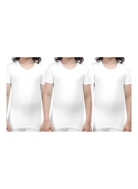 مجموعة من 3 قمصان داخلية قطنية بأكمام قصيرة