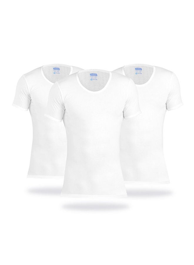 embrator Short Sleeve Cotton Undershirts Pack Of 3 White