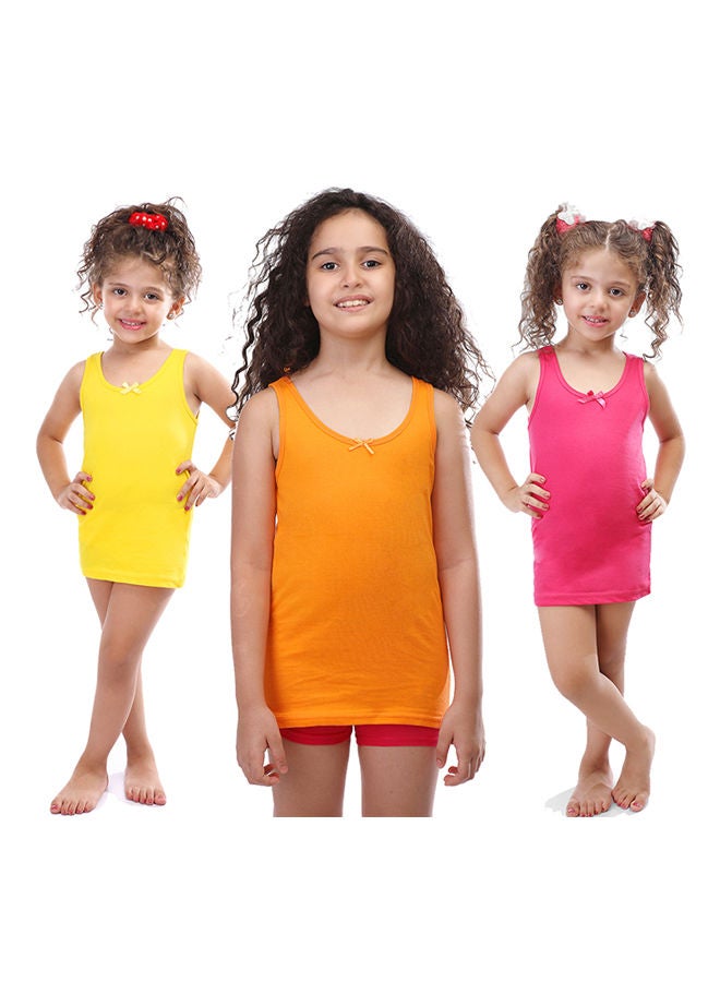 مجموعة من 3 قمصان داخلية قطنية بدون أكمام