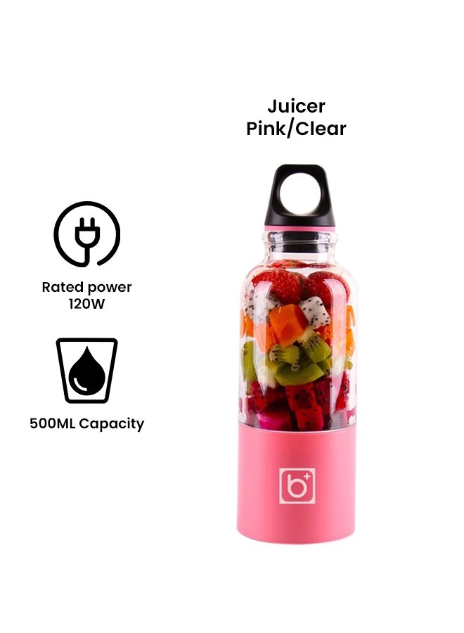 FOHO Mini Rechargeable Cup Juicer FH-AL-MDL-18 Pink/Clear  - Image 2