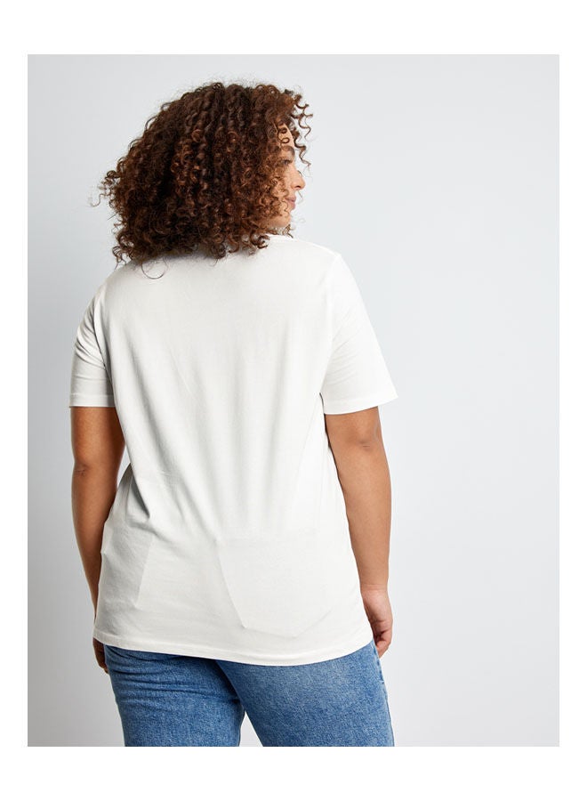 GERRY WEBER T-Shirt With Front Print And 1/2 Sleeves White  - Image 3