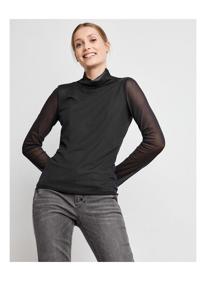 GERRY WEBER Mesh top with transparent sleeves Grey - Image 1