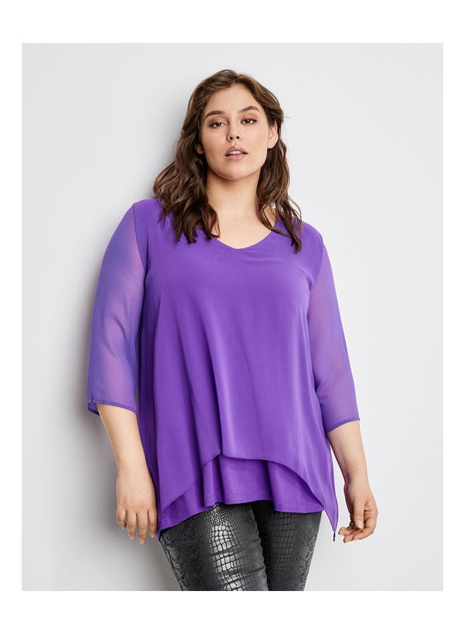 GERRY WEBER Blouse Top In Layered Look Purple  - Image 1