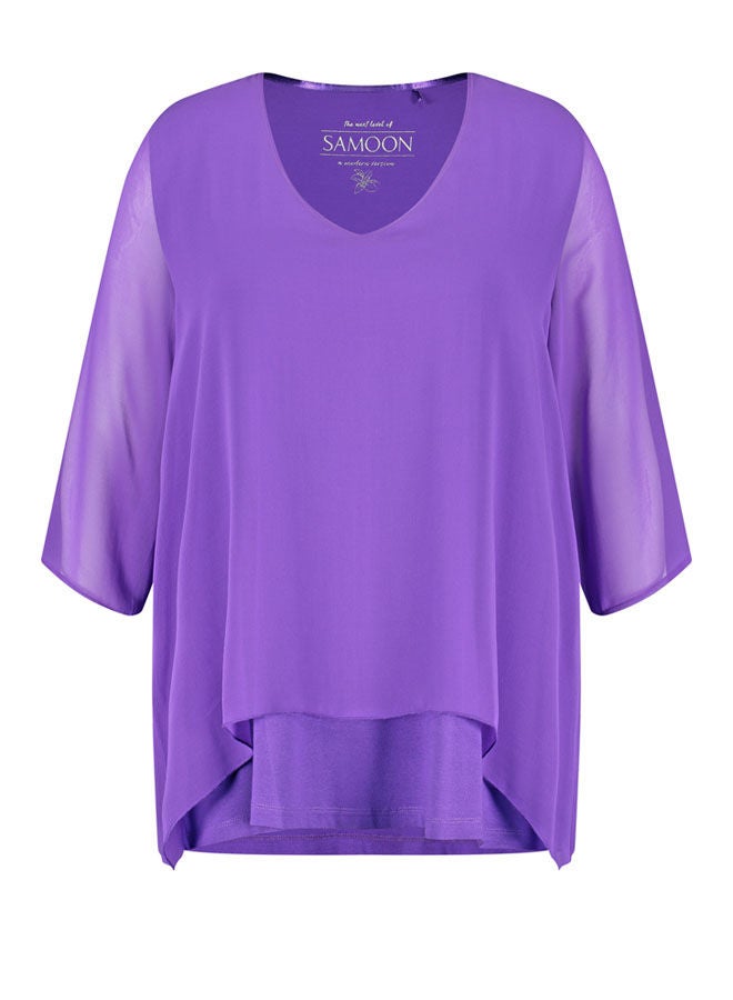 GERRY WEBER Blouse Top In Layered Look Purple  - Image 2
