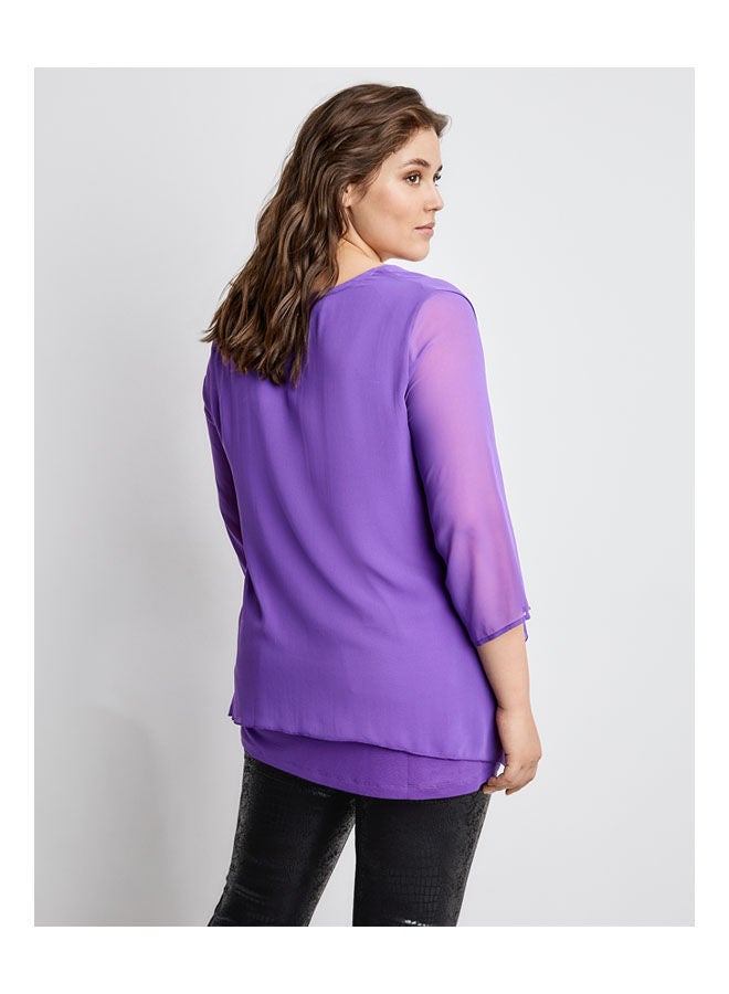 GERRY WEBER Blouse Top In Layered Look Purple  - Image 3