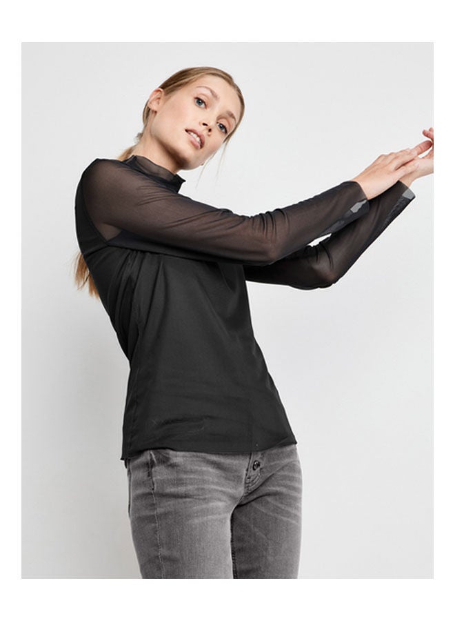 GERRY WEBER Mesh top with transparent sleeves Grey - Image 3
