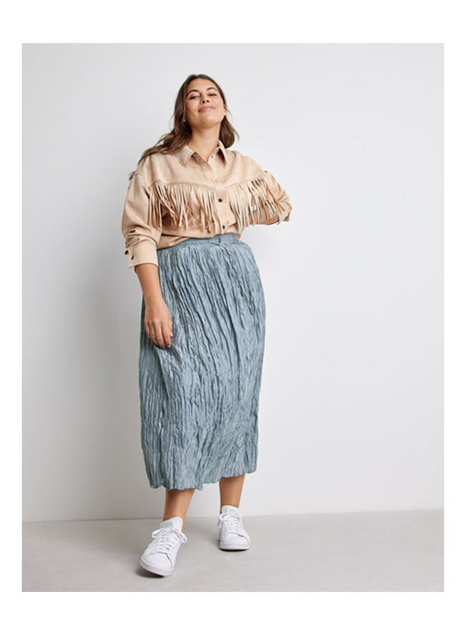 GERRY WEBER - Skirt With Crushed Effect Blue - Image 1