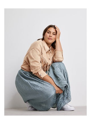 Skirt With Crushed Effect Blue - v1645851359/N52724553A_1
