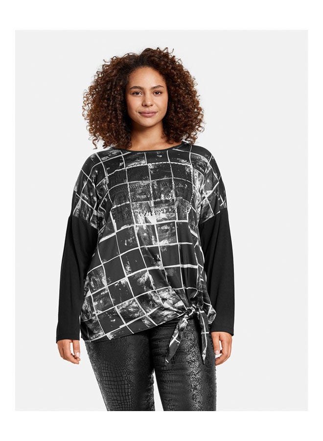 GERRY WEBER Long Sleeve Top With Knotted Detail Black  - Image 1
