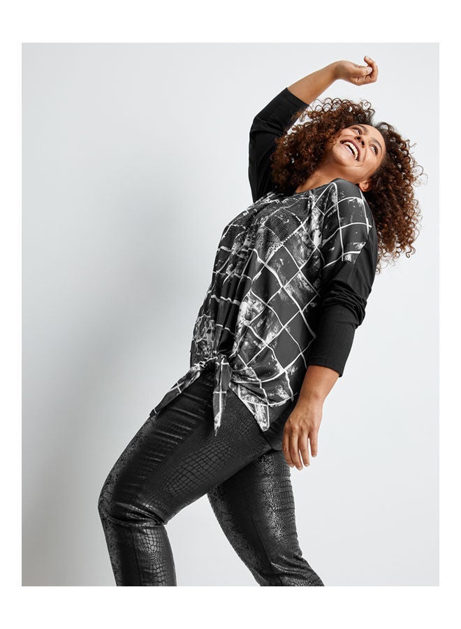 GERRY WEBER Long Sleeve Top With Knotted Detail Black  - Image 2