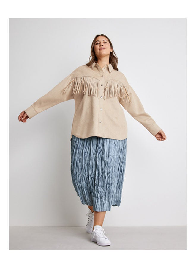 GERRY WEBER Suede Overshirt Biege  - Image 3