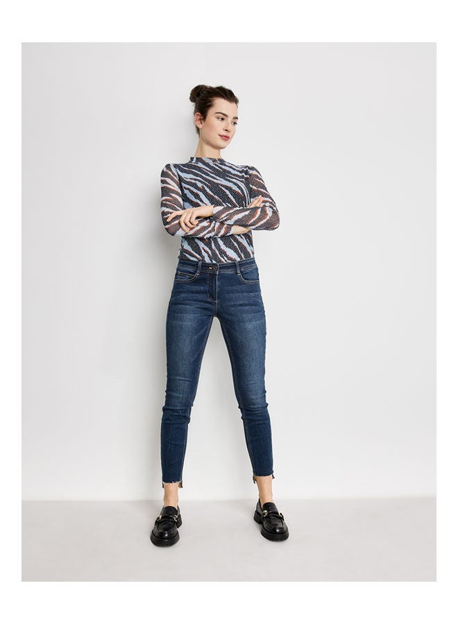 جيري ويبر Jeans With High-Low Hem, Super Skinny Ts Blue  - Image 1
