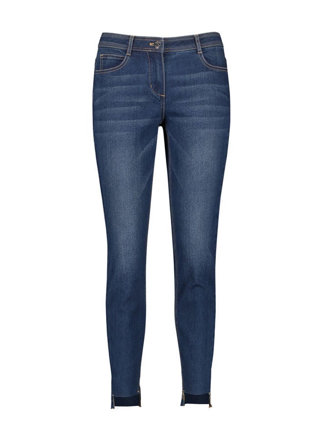 جيري ويبر Jeans With High-Low Hem, Super Skinny Ts Blue  - Image 3