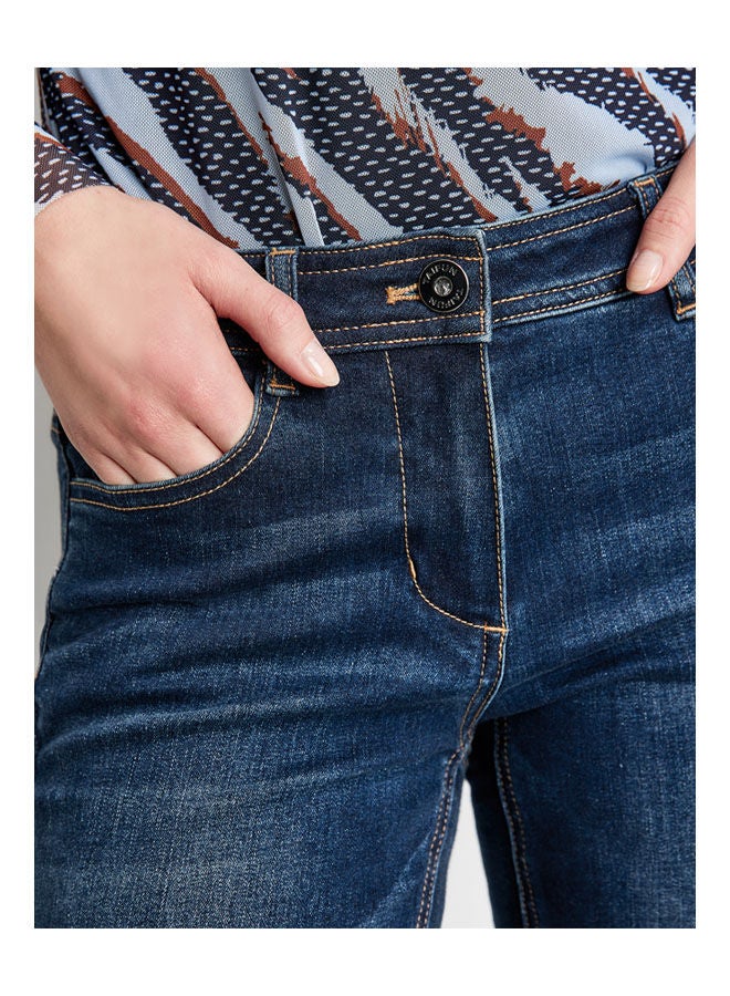 جيري ويبر Jeans With High-Low Hem, Super Skinny Ts Blue  - Image 4