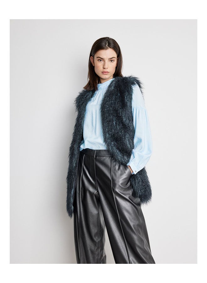 GERRY WEBER Faux Fur Body Warmer Blue  - Image 1