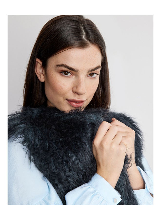 GERRY WEBER Faux Fur Body Warmer Blue  - Image 4
