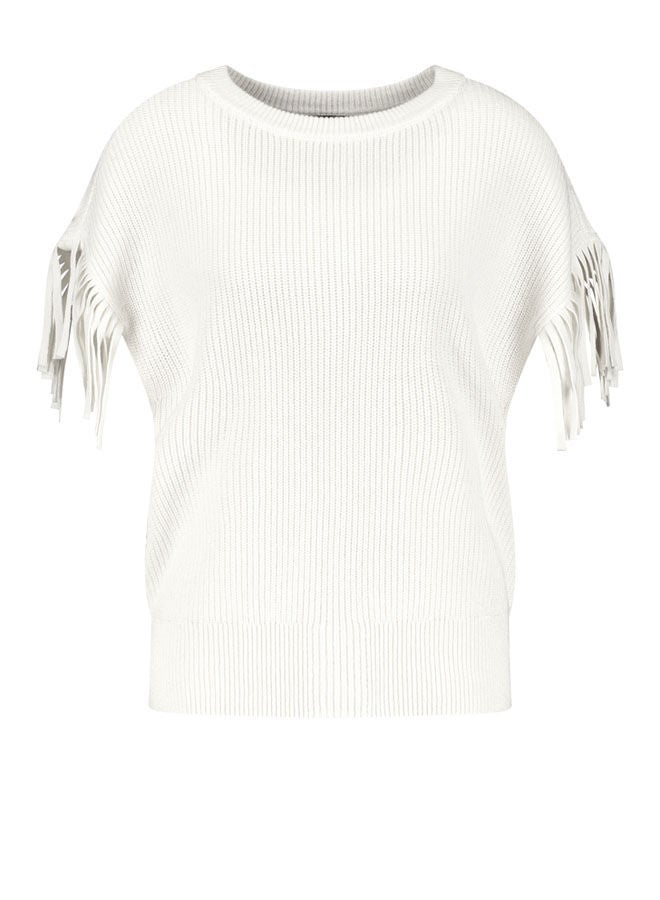 GERRY WEBER - Sleeveless Jumper With Fringe Accents White - Image 1