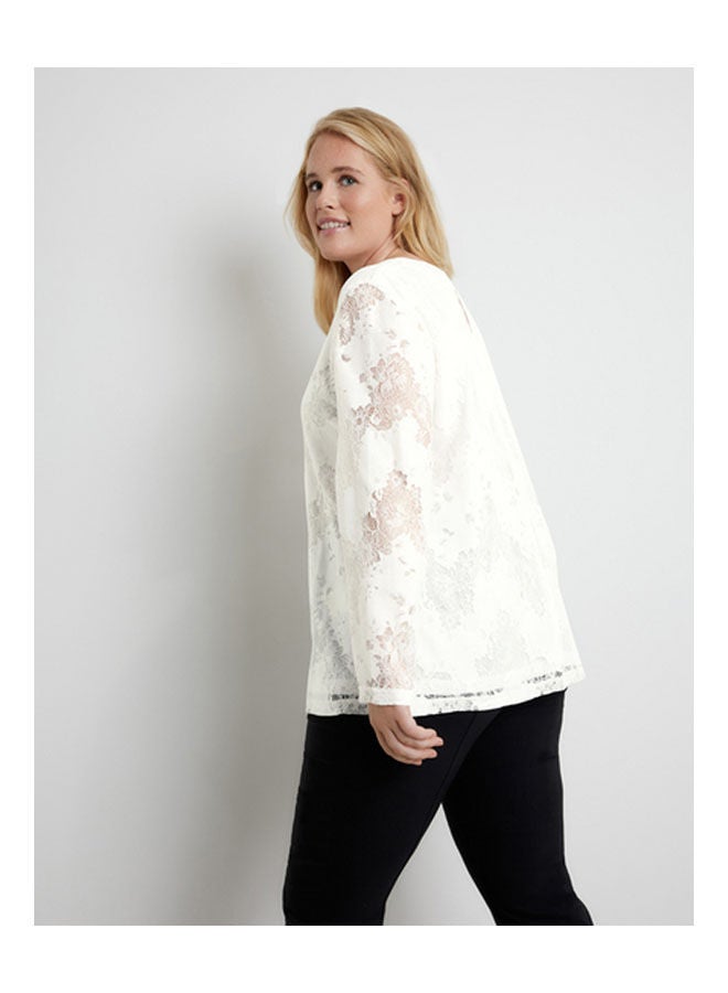 GERRY WEBER - Blouse In Lace Look White - Image 1