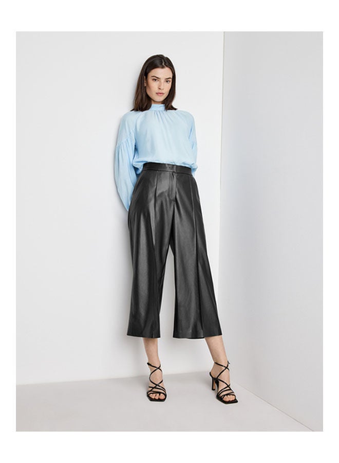 GERRY WEBER Faux Leather Culottes, Wide Leg Grey  - Image 1