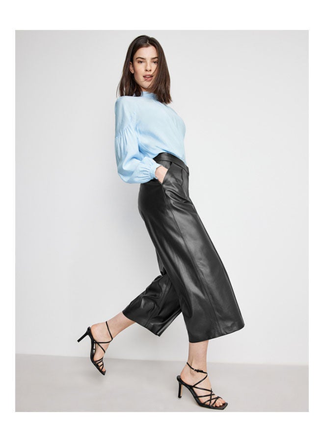 GERRY WEBER Faux Leather Culottes, Wide Leg Grey  - Image 3