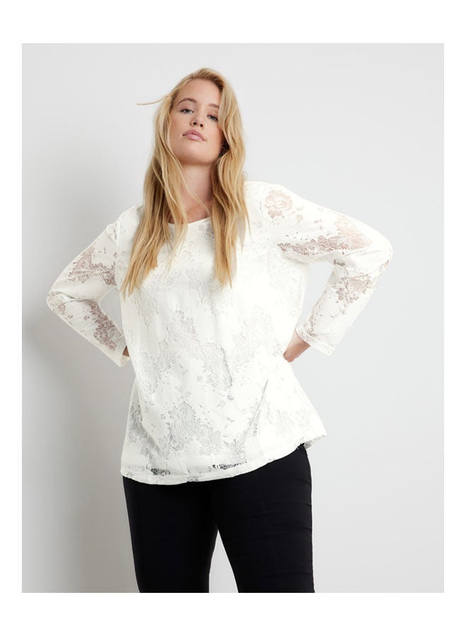 GERRY WEBER - Blouse In Lace Look White - Image 1