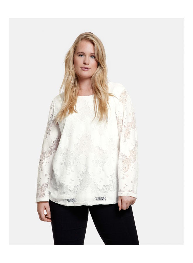 GERRY WEBER - Blouse In Lace Look White - Image 1