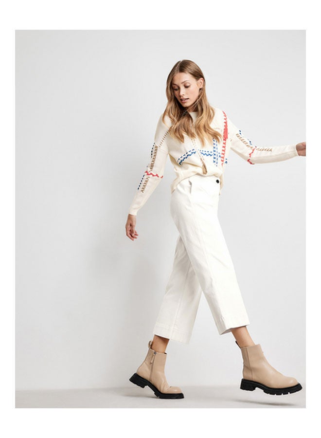 GERRY WEBER 7/8 Trousers With Wide Leg Beige  - Image 3