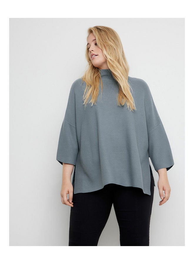 GERRY WEBER Casual 3/4-Sleeve Turtleneck Jumper Blue  - Image 1