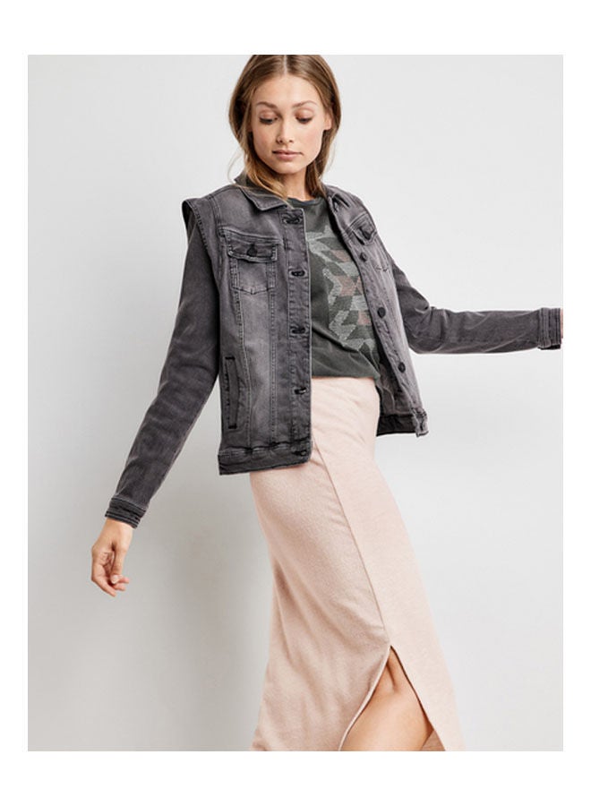 GERRY WEBER Denim Jacket With Accentuated Shoulders Grey  - Image 3