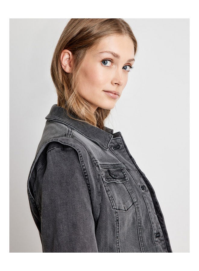 GERRY WEBER Denim Jacket With Accentuated Shoulders Grey  - Image 4