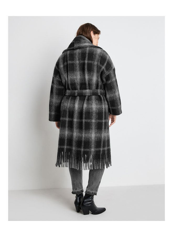 GERRY WEBER - Wool Coat With Check Pattern Black - Image 1
