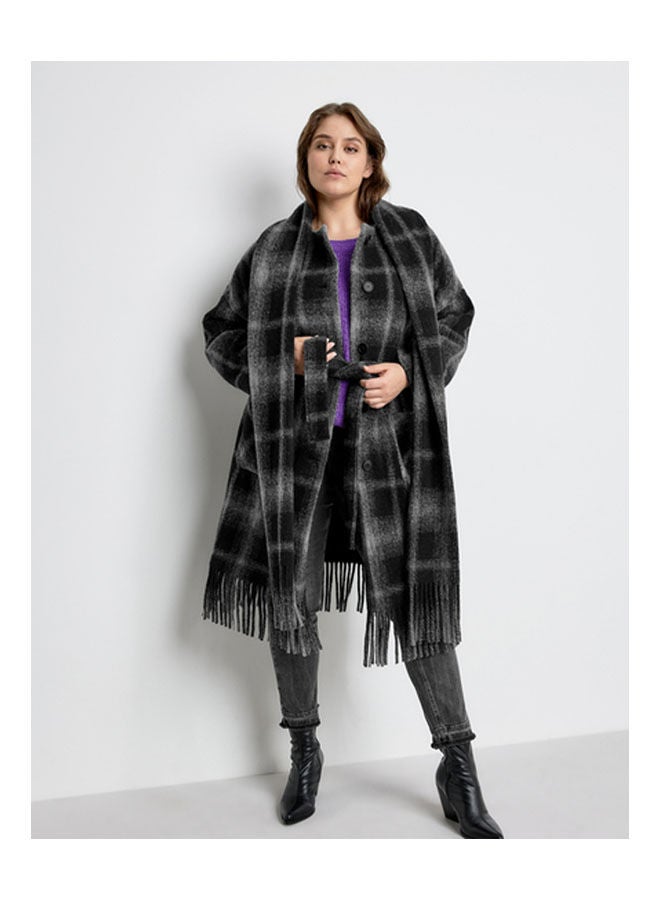 GERRY WEBER - Wool Coat With Check Pattern Black - Image 1