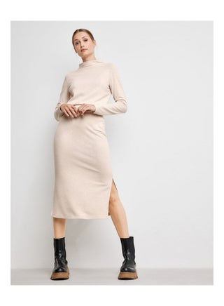 Midi Skirt With Side Slits Beige - v1645851384/N52724191A_1