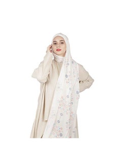 Casual Floral hijab White-Blue-Simon