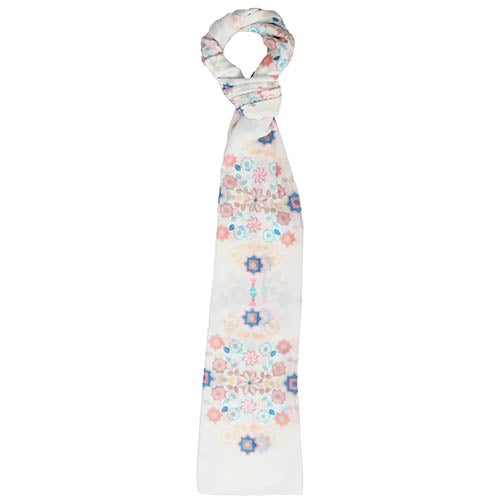 Tie Shop - Casual Floral hijab White-Blue-Simon - Image 1