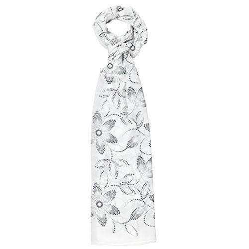 Tie Shop Casual Floral hijab White-Black-Grey  - Image 3