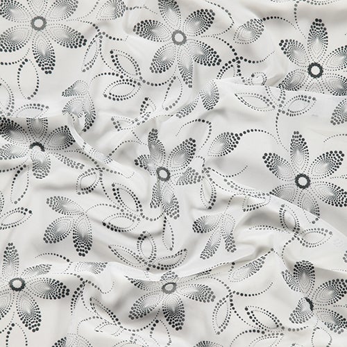 Tie Shop Casual Floral hijab White-Black-Grey  - Image 4