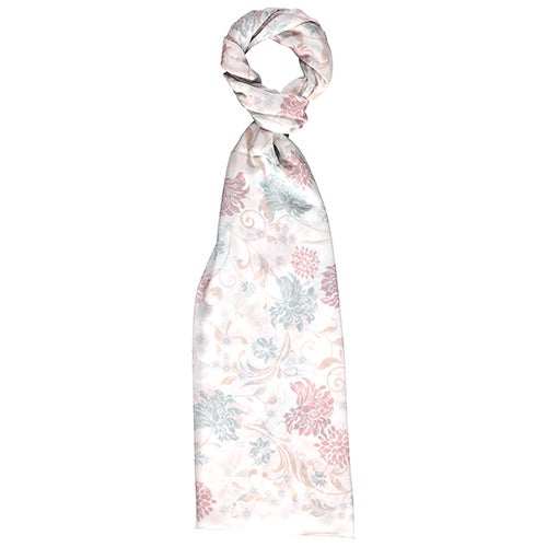 Tie Shop Casual Floral hijab White-Blue-Simon  - Image 3