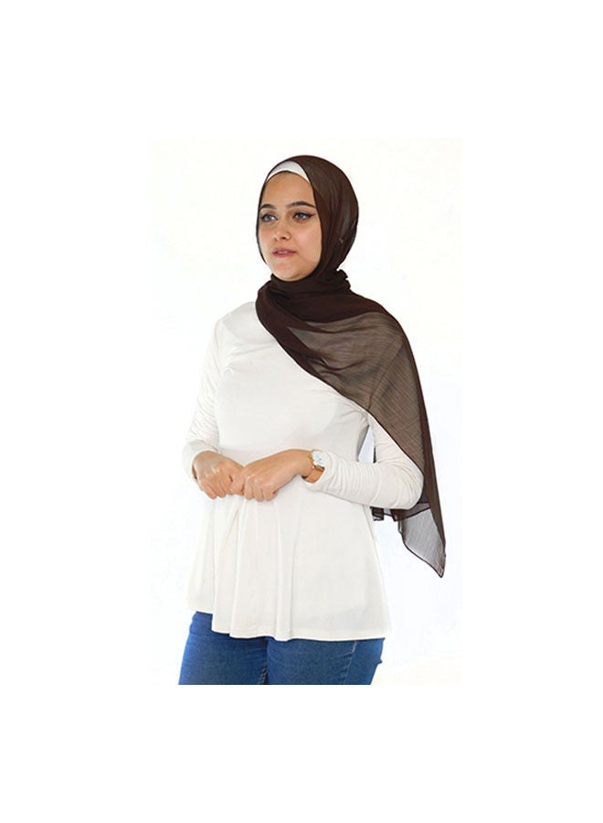 Tie Shop Casual Plain-Basic hijab Brown  - Image 1