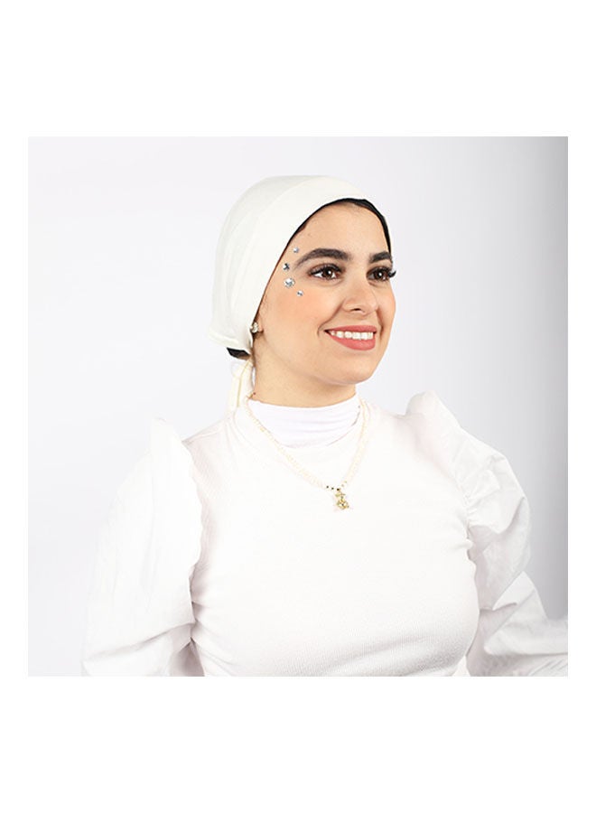 Tie Shop - Casual Plain-Basic hijab Off-White - Image 1