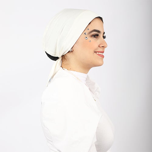 Tie Shop - Casual Plain-Basic hijab Off-White - Image 1