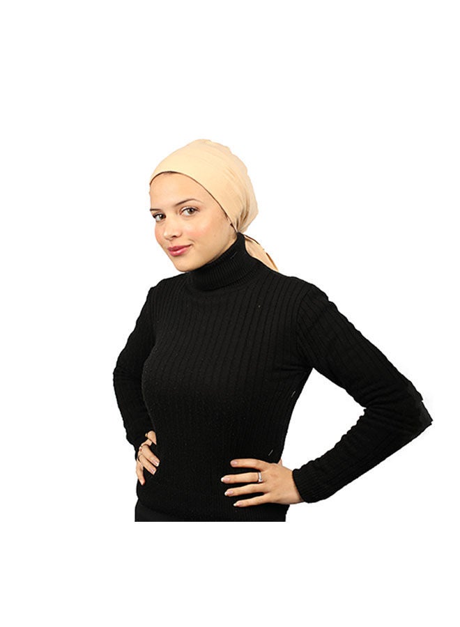 Tie Shop Casual Plain-Basic hijab Beige  - Image 1
