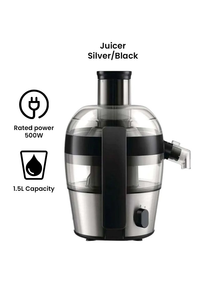 Philips - Viva Collection Juicer 1.5 L 500 W HR1836 Silver/Black - Image 1