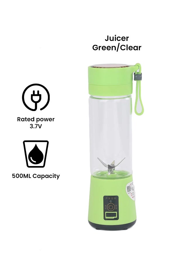 خلاط كهربائي وكوب عصر محمول 500 ml ALD-003 شفاف / أخضر  - Image 2